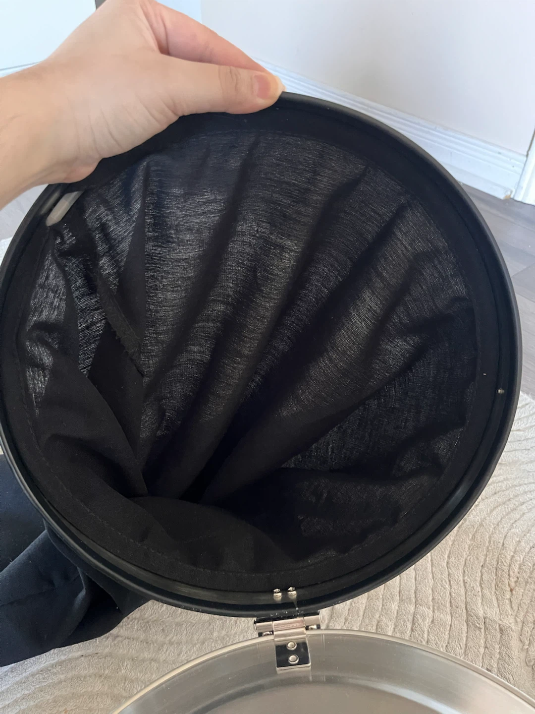 Ikea Wall Mounted Stainless Steel Hoop Laundry Hamper Grundtal - photo 5