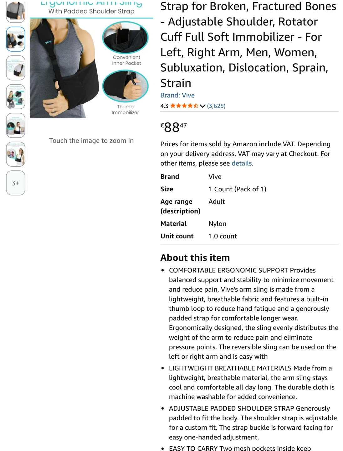 Vive Medical Arm Sling Support - Adult one size - photo 2