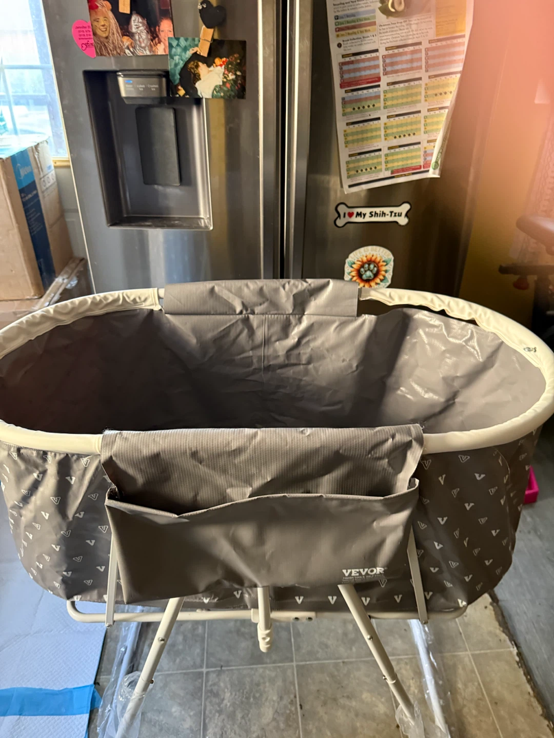 Vevor dog bath tub portable Bassinet Grey
