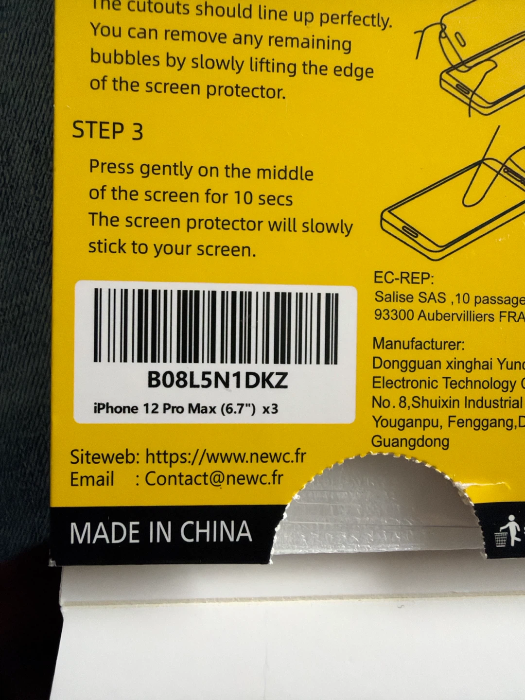 3 NEW'C iPhone 12 Pro Max screen protector - photo 2