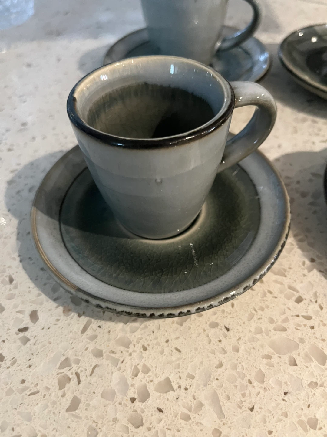 Set of 4 Ceramic Espresso Cups and Saucers - photo 2