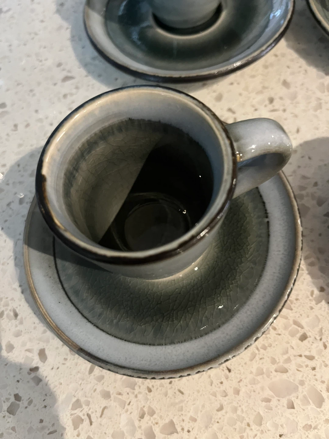 Set of 4 Ceramic Espresso Cups and Saucers - photo 3