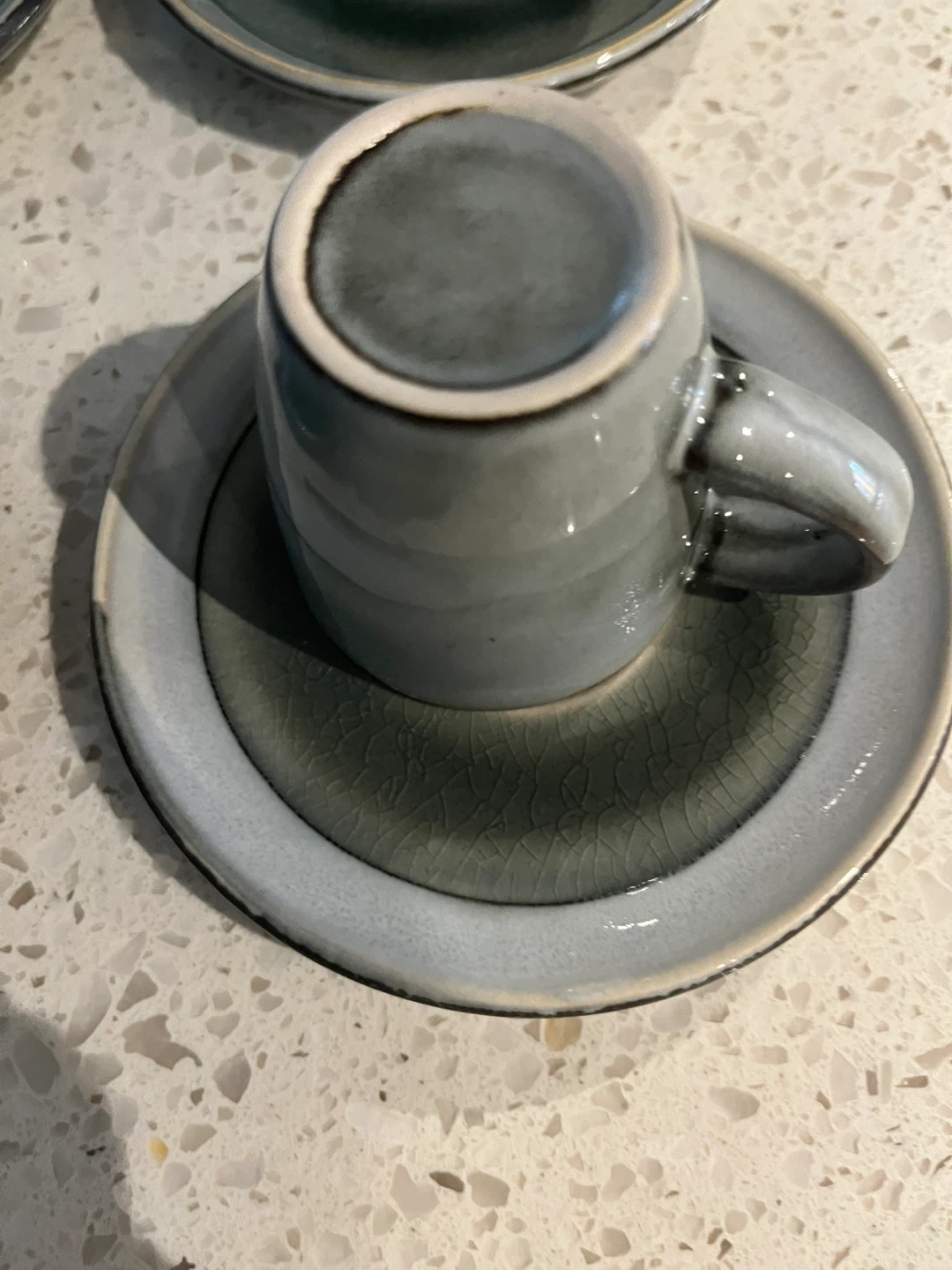 Set of 4 Ceramic Espresso Cups and Saucers - photo 4