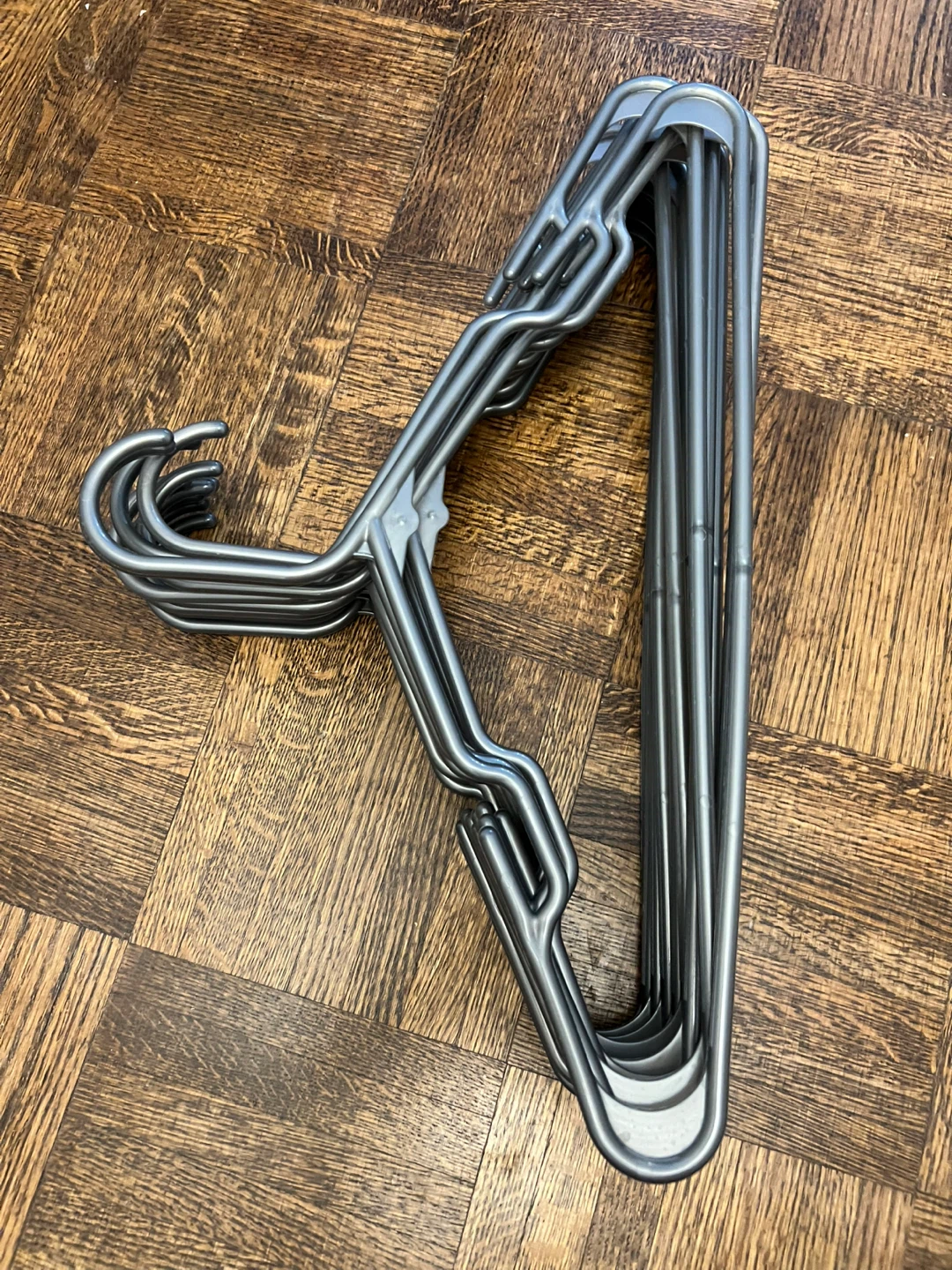 Set of 13 Grey Plastic Clothes Hangers