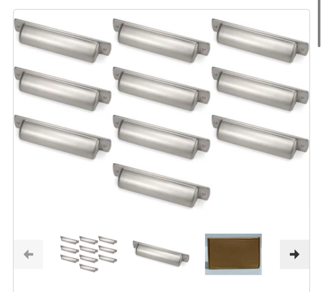Cup cabinet pulls, brushed nickel - photo 3