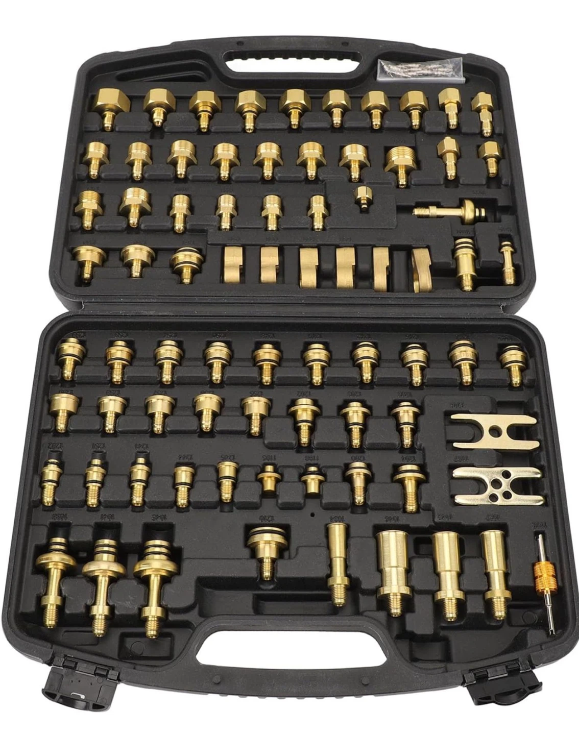 Automotive AC Leak Test Kit, 77-Piece Brass Portable Set