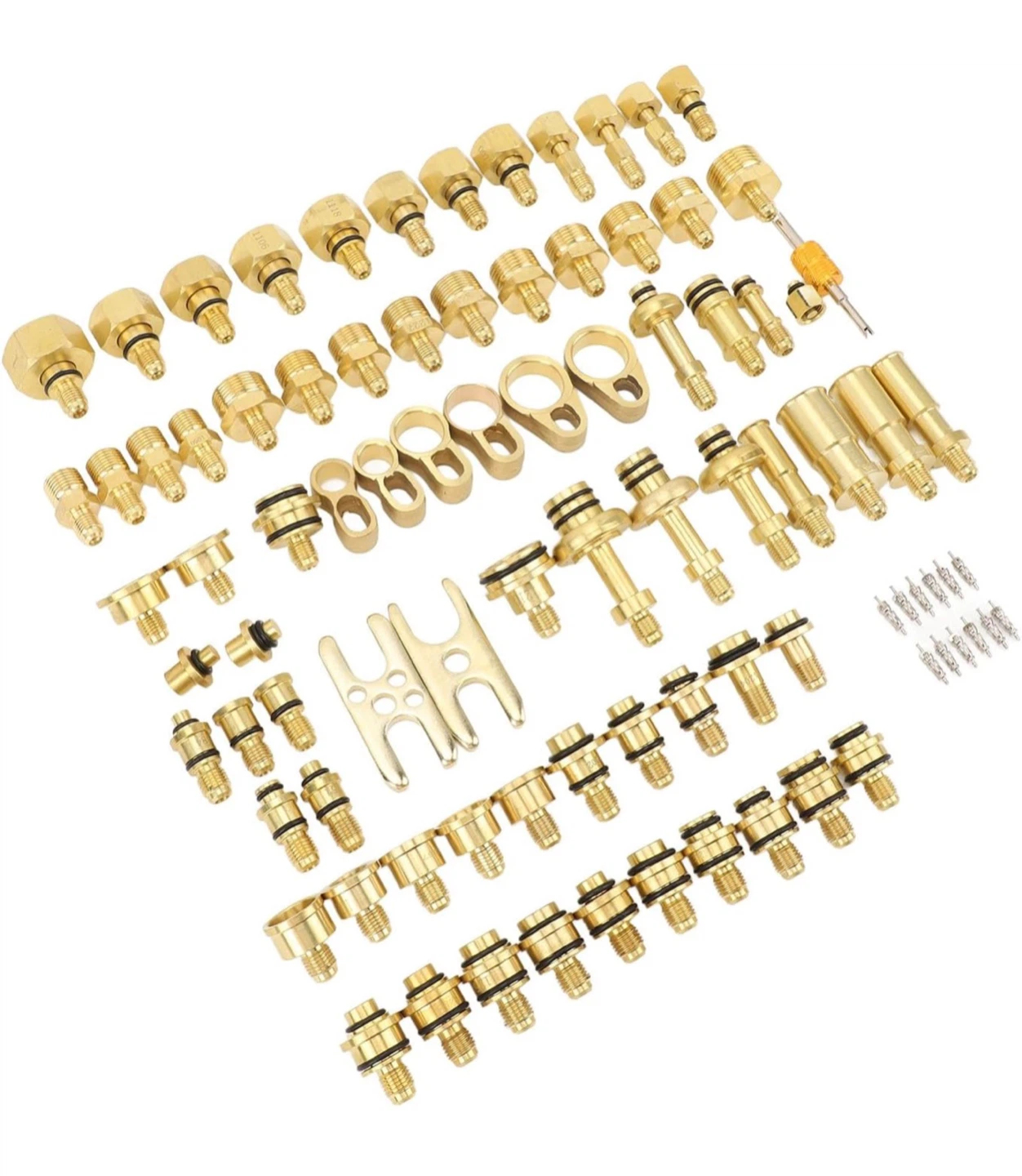 Automotive AC Leak Test Kit, 77-Piece Brass Portable Set - photo 2