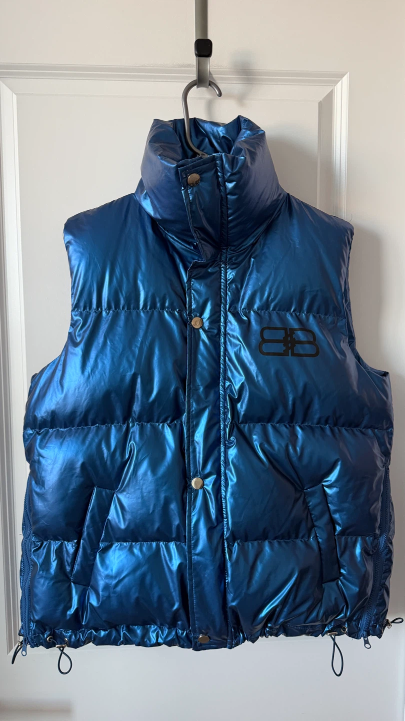 Balenciaga Metallic Blue Puffer Vest - photo 2