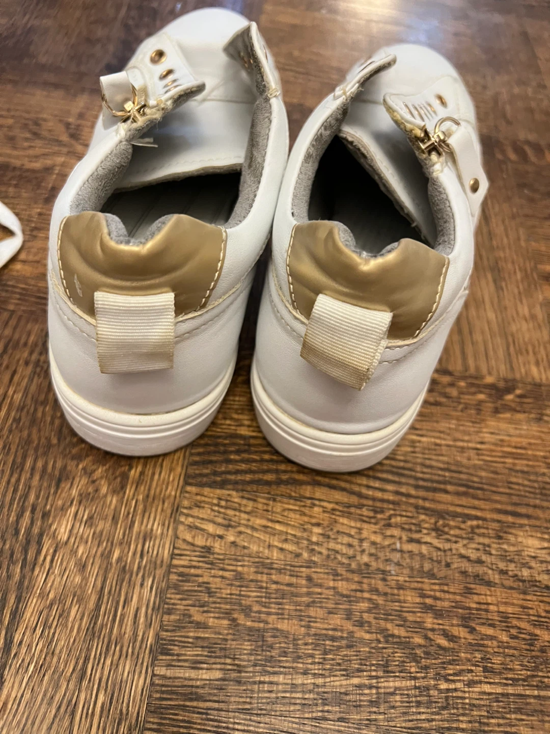 White Sneakers with Gold Detail - photo 2