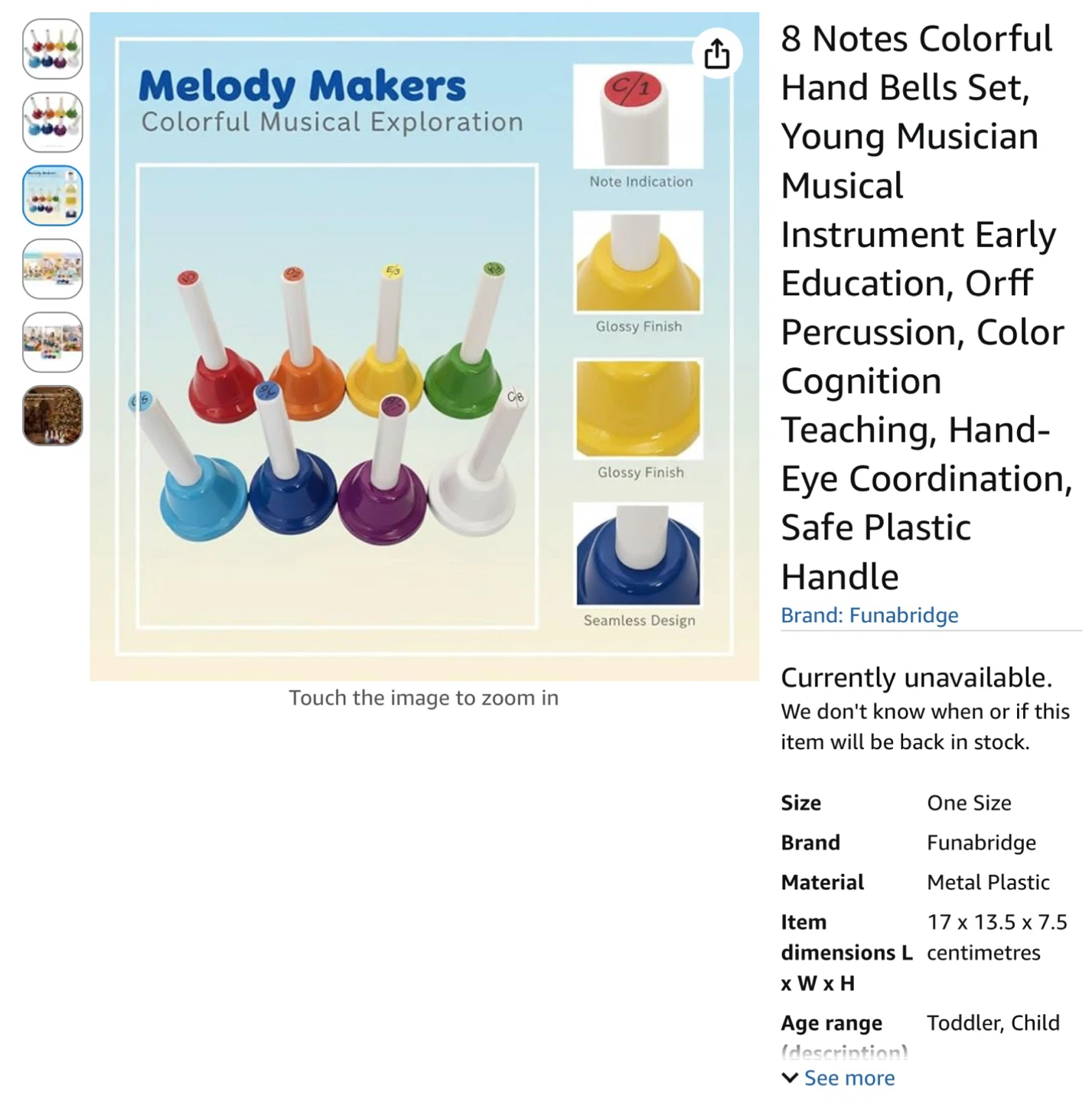 New Funabridge 8 Note Hand Bell Set - photo 3