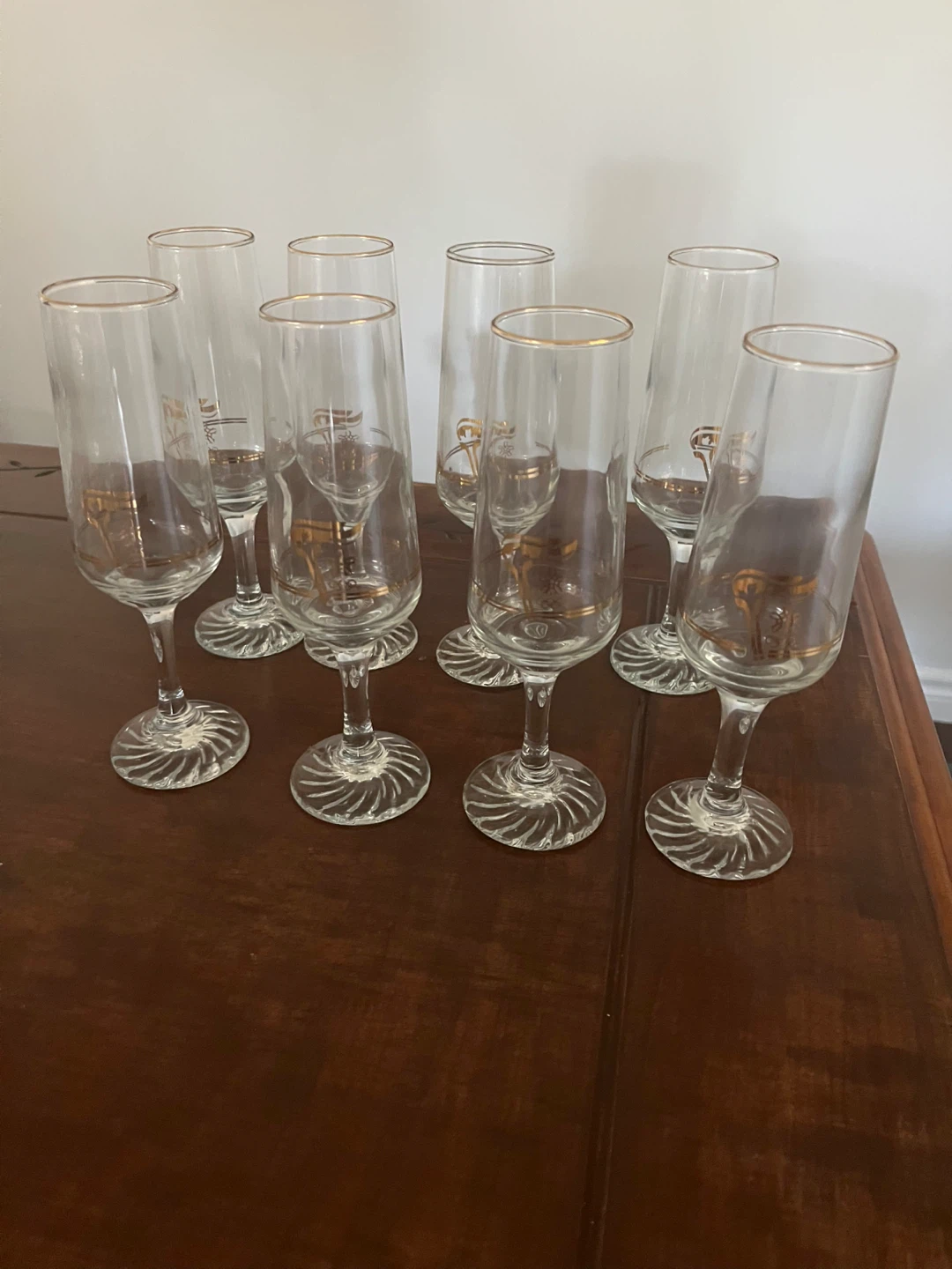 8 Olympic Winter Games Champagne Flutes