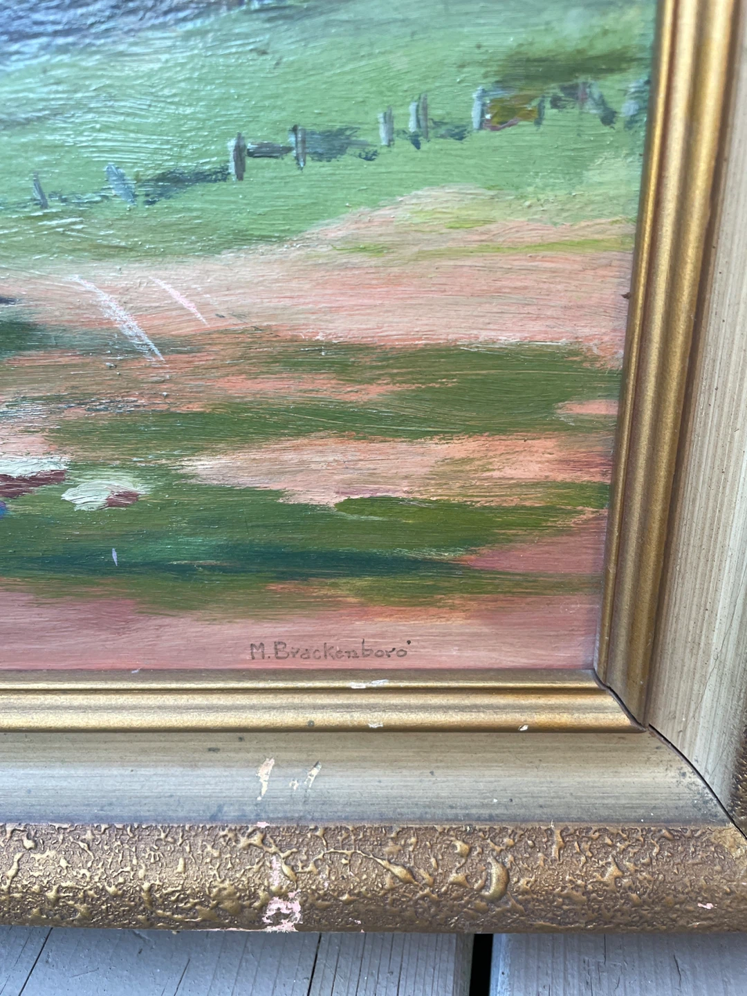 Vintage landscape oil painting by M. Brackenboro - photo 2
