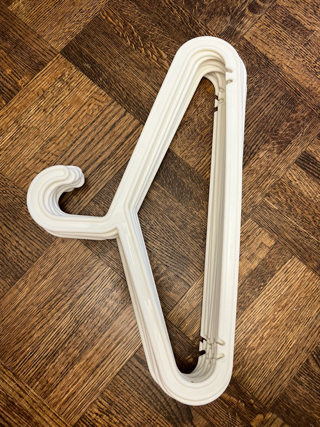 Set of 12 White Plastic Clothes Hangers