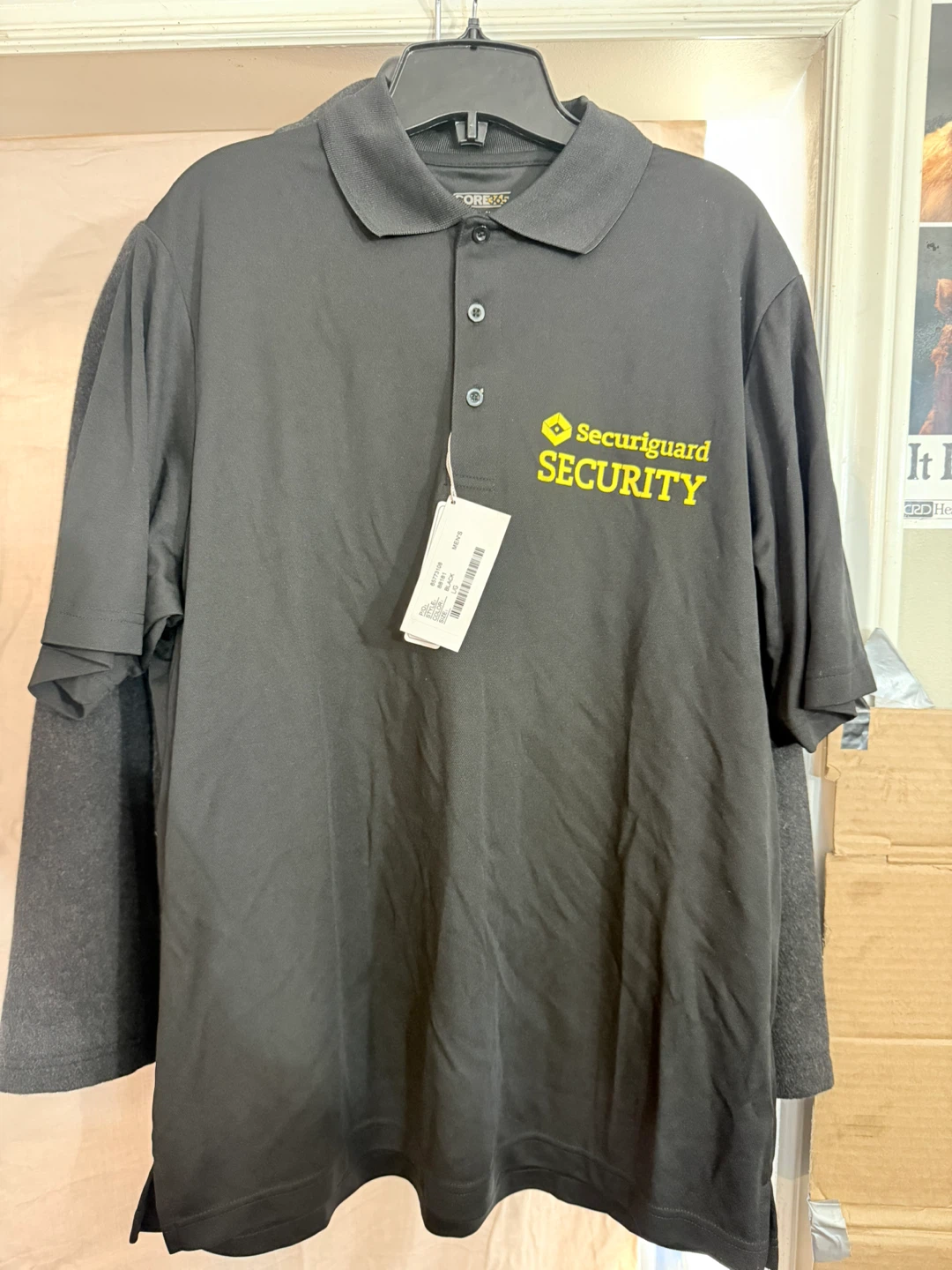 Securiguard Security Polo - Men's L - Black - NEW