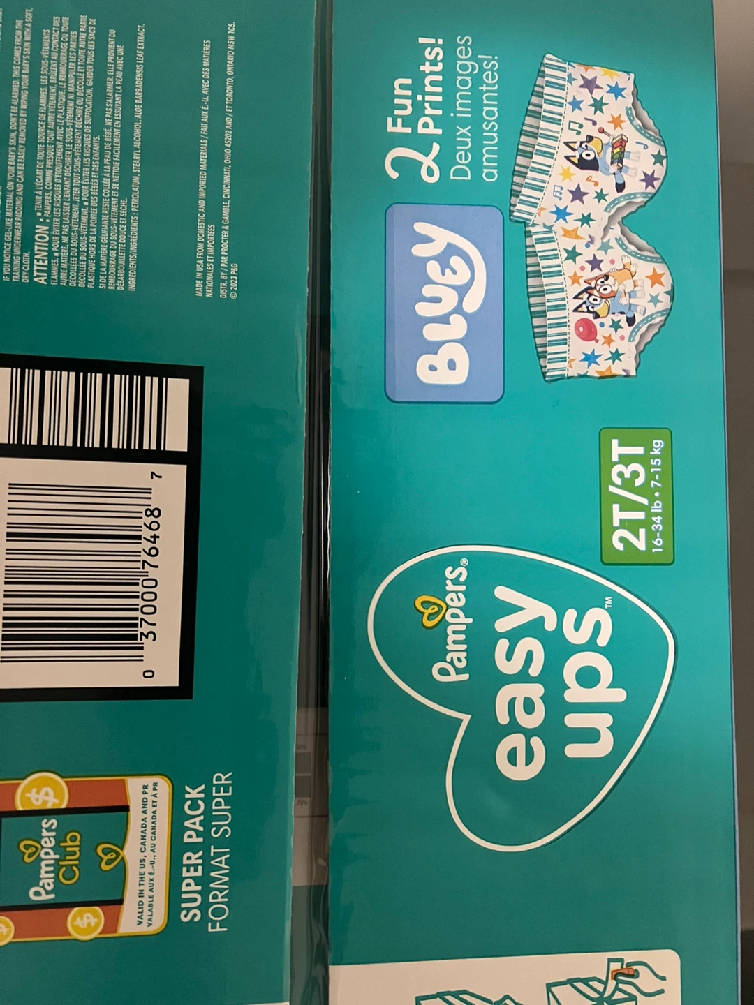 Pampers Easy Ups Bluey training underwear size 2T/3T