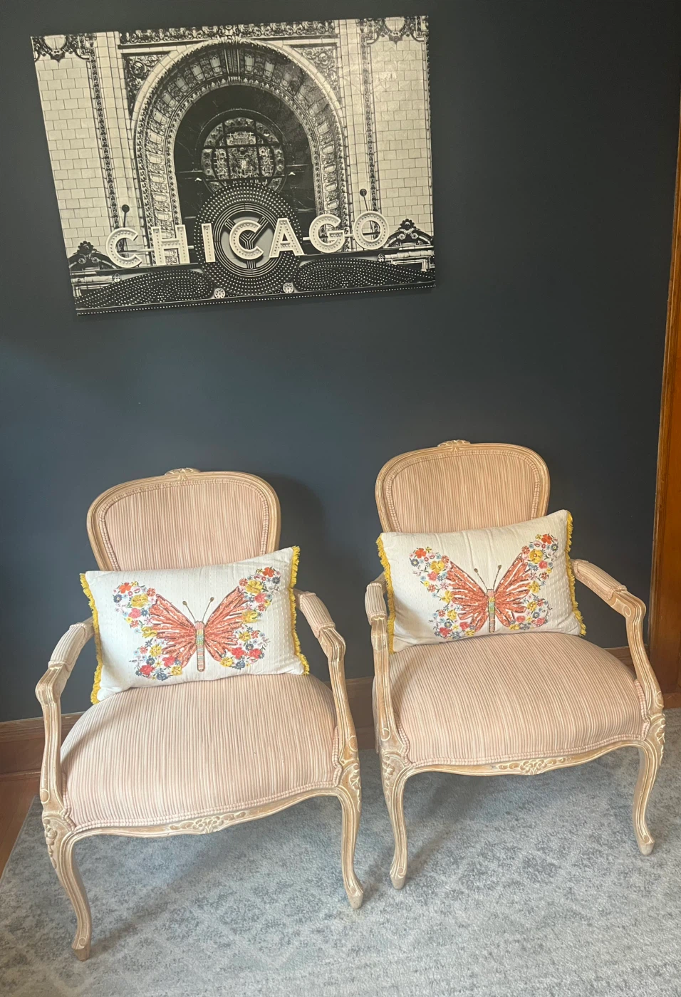 Set of Two French Country Style Accent Chairs