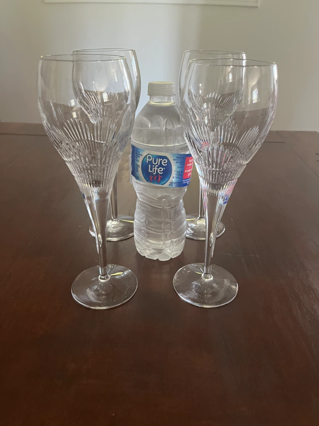 Set of 4 Cut Crystal Wine Glasses