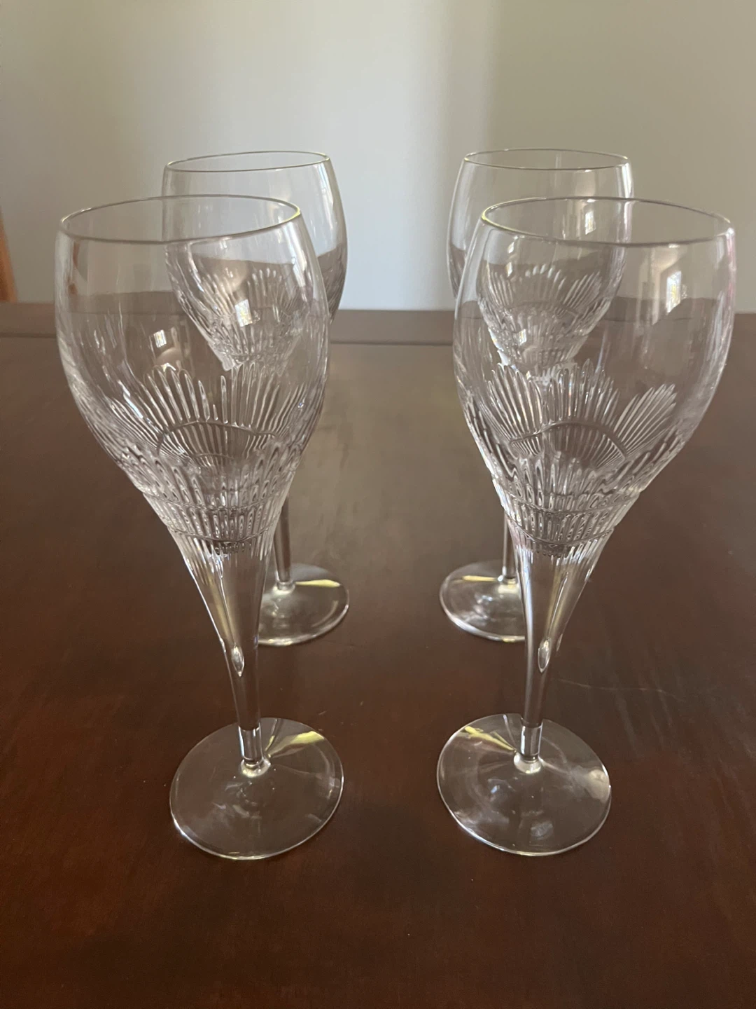 Set of 4 Cut Crystal Wine Glasses - photo 2