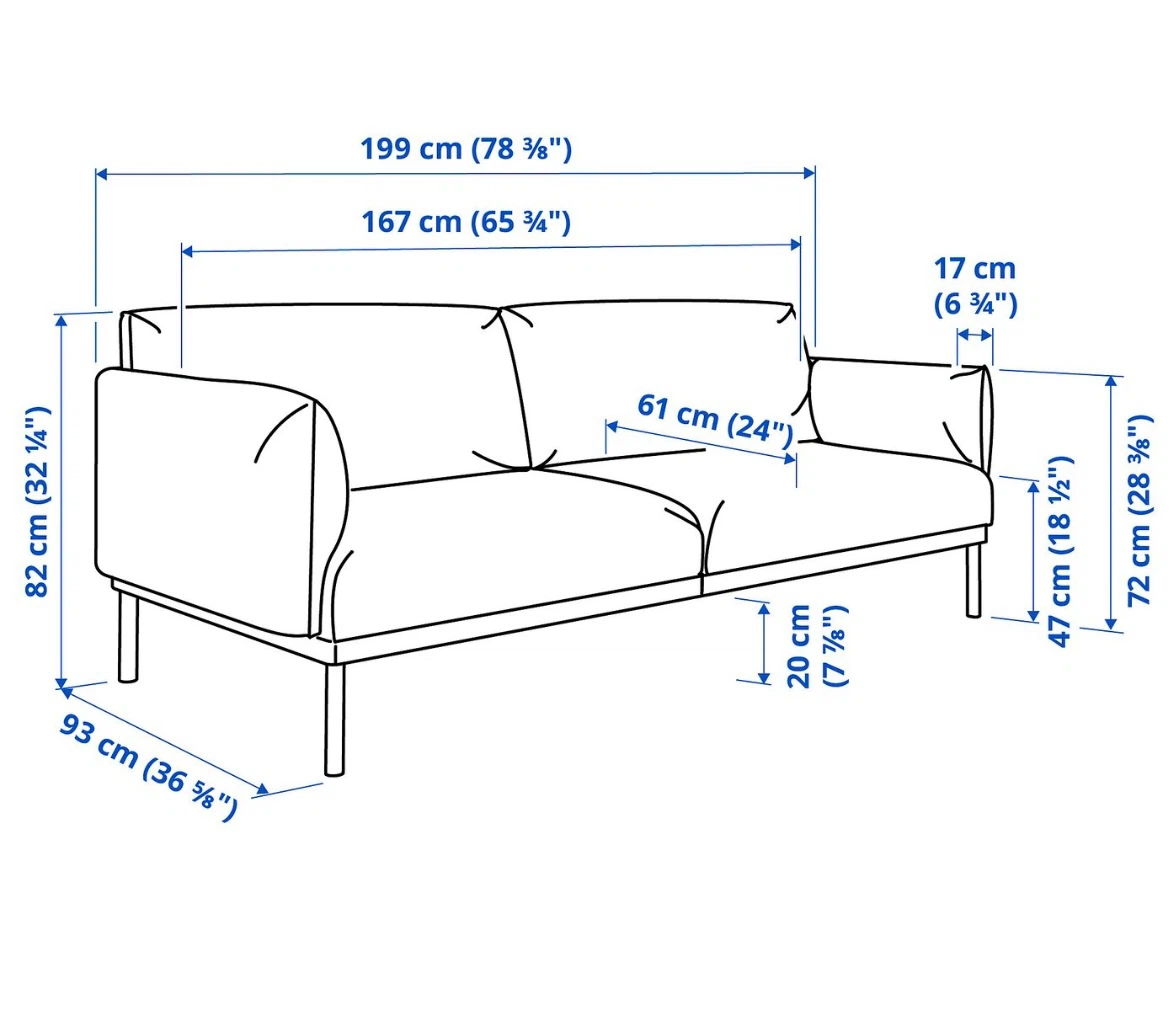 IKEA APPLARYD Loveseat in Lejde gray/black - photo 3