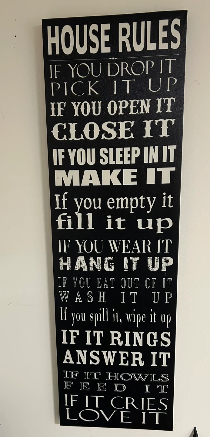 House Rules Decorative Wall Sign