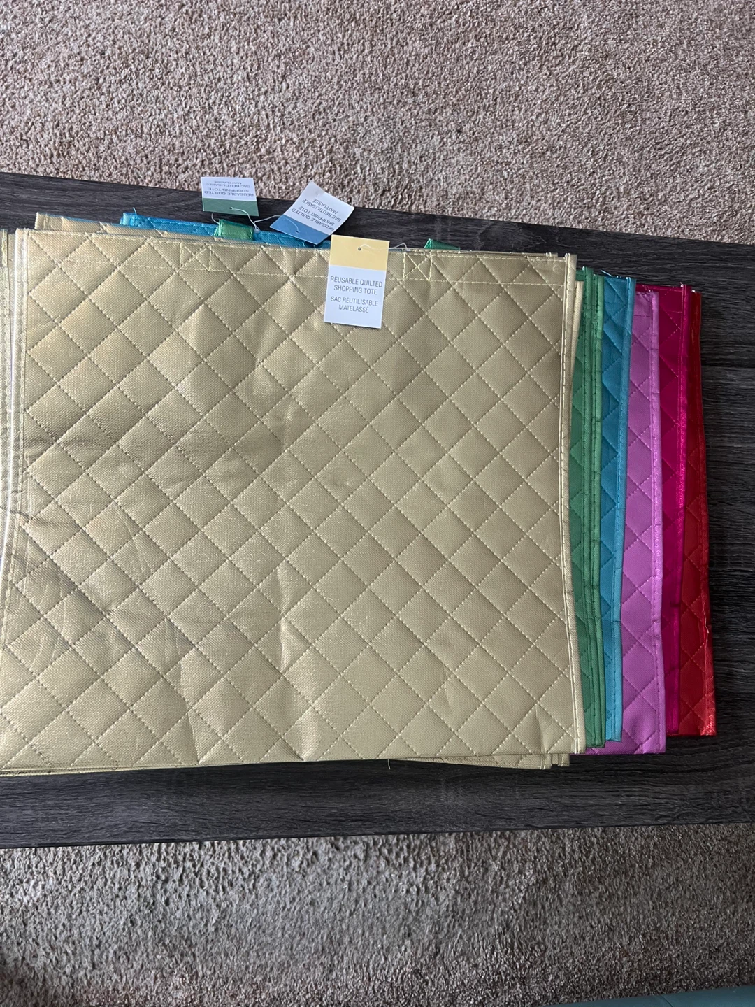 New Reusable Quilted Shopping Totes, 8 pack