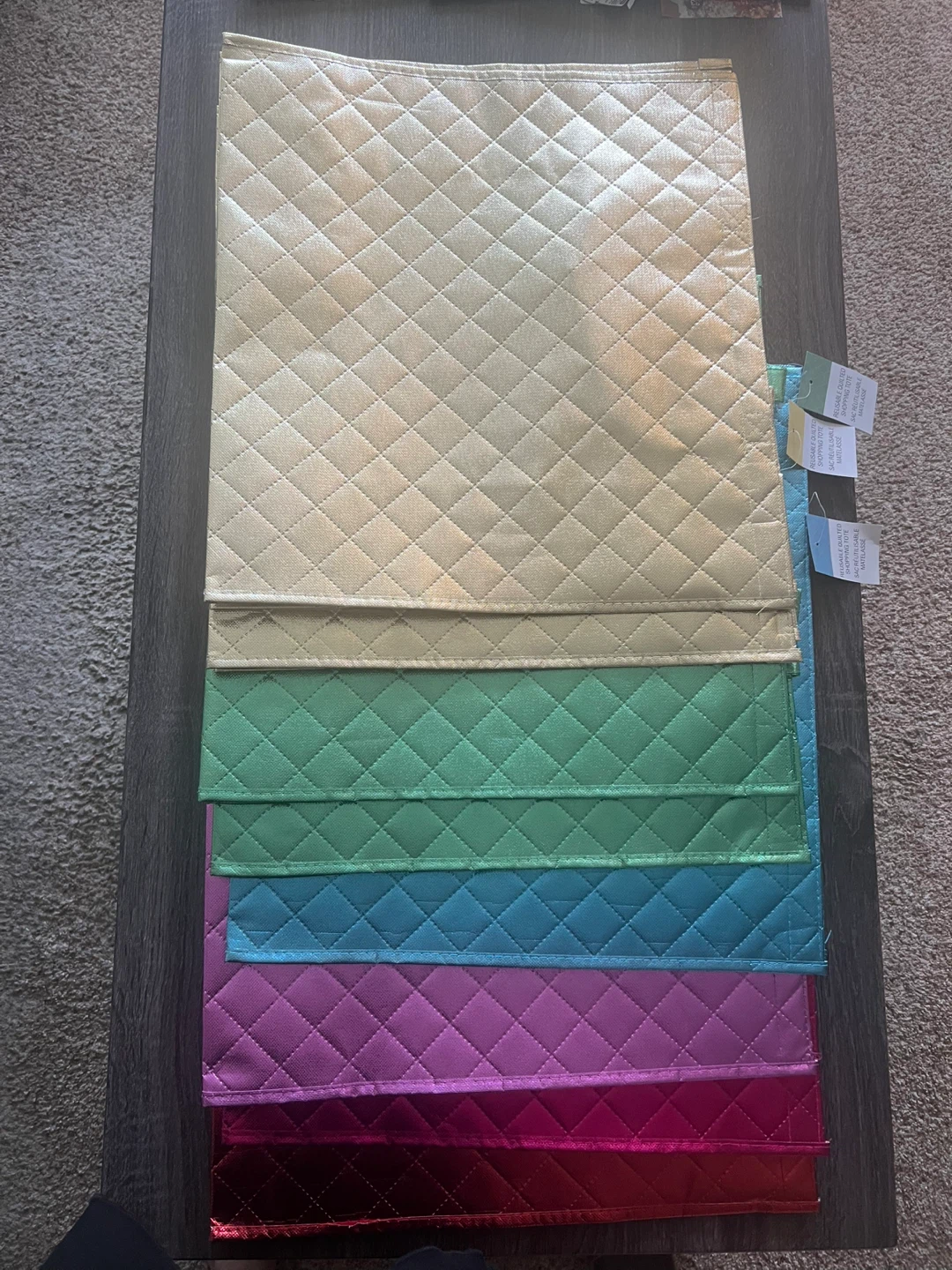 New Reusable Quilted Shopping Totes, 8 pack - photo 2