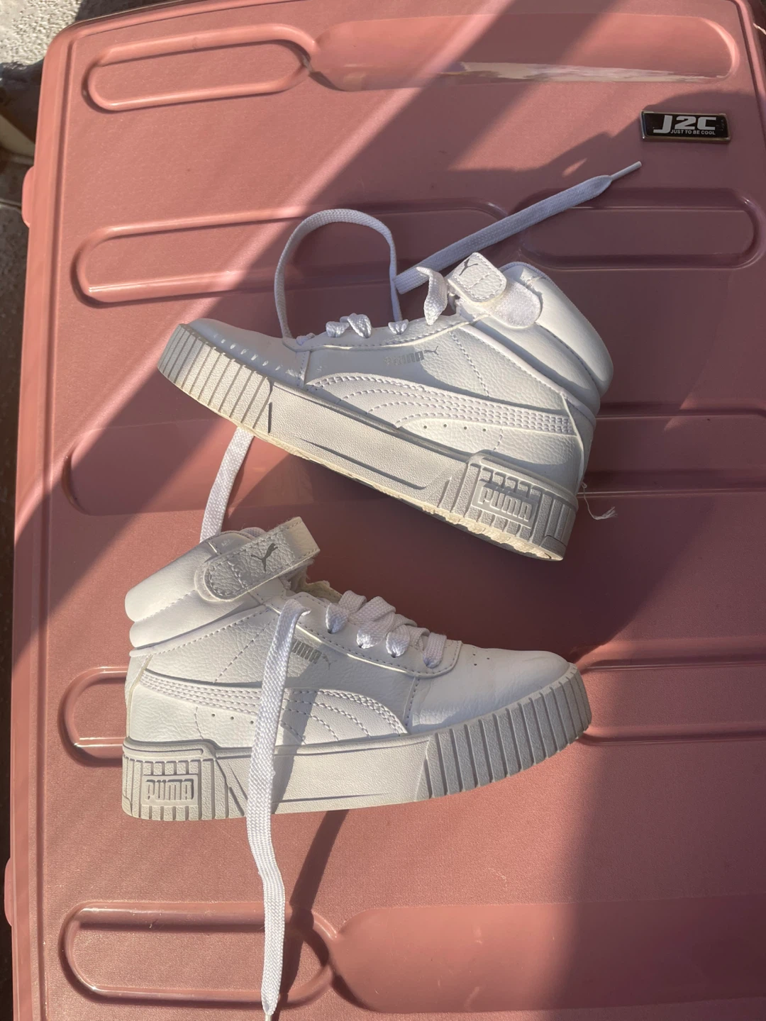 Puma White High-Top Sneakers Size 12C
