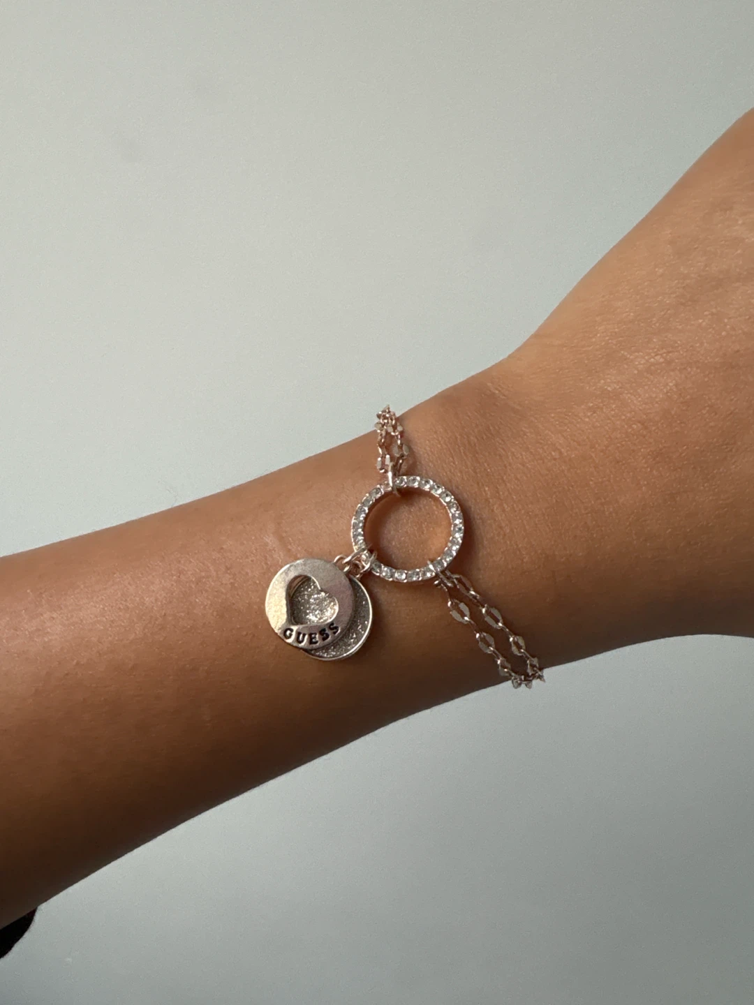 Guess adjustable rose gold-tone charm bracelet - photo 2