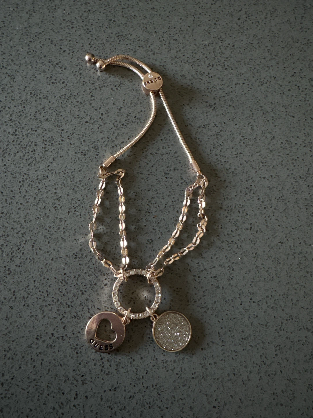 Guess adjustable rose gold-tone charm bracelet - photo 3