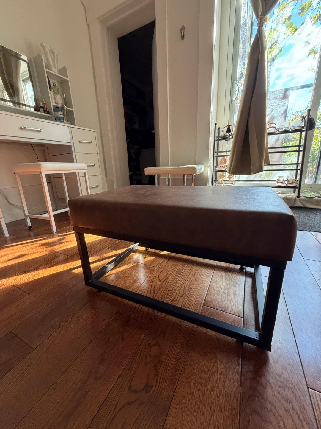 Ainoki Faux Leather Ottoman Bench