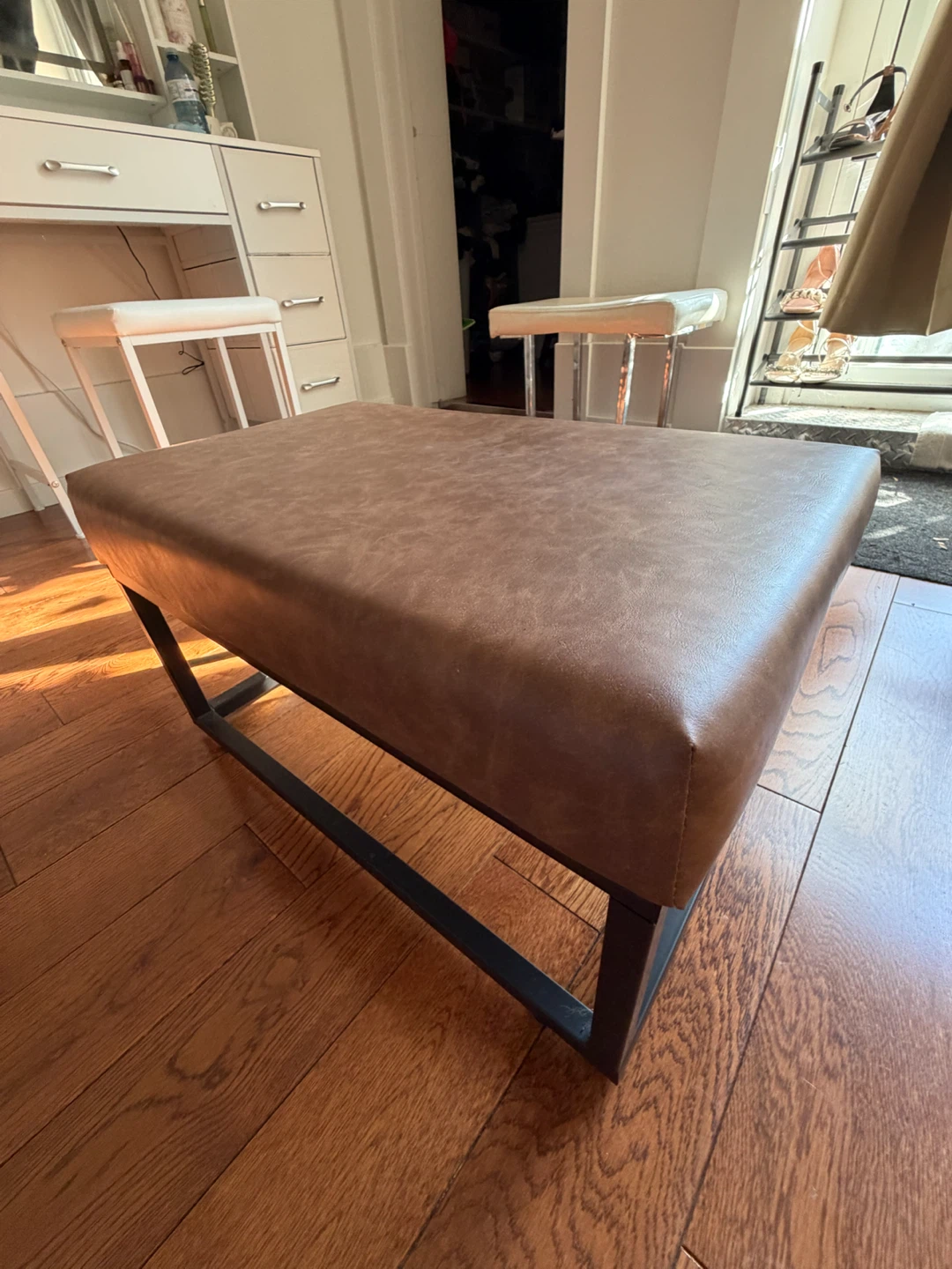 Ainoki Faux Leather Ottoman Bench - photo 3