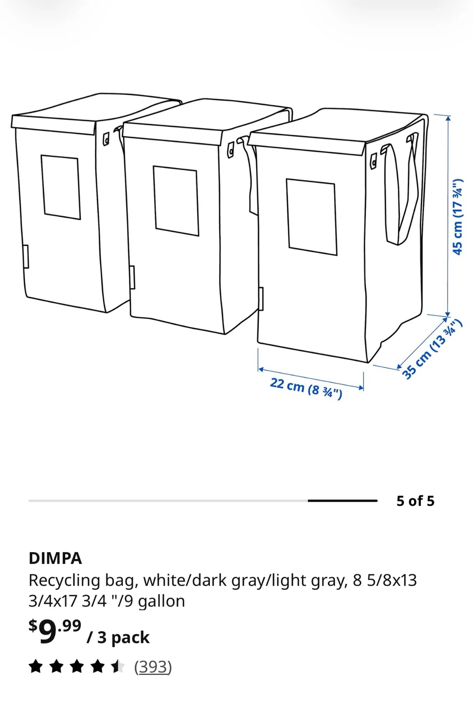 IKEA DIMPA Bag/ Bin/ Box for closet, storage, laundry, recycling - photo 3