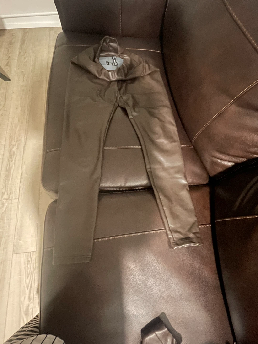 Design Lab Brown Faux Leather Leggings - photo 2