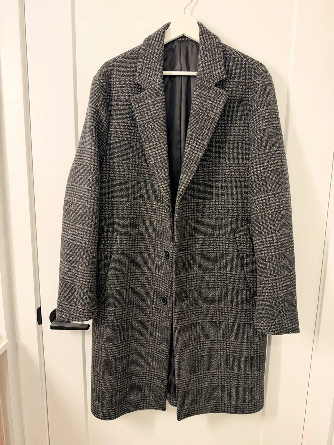 Giordano Grey Plaid Overcoat