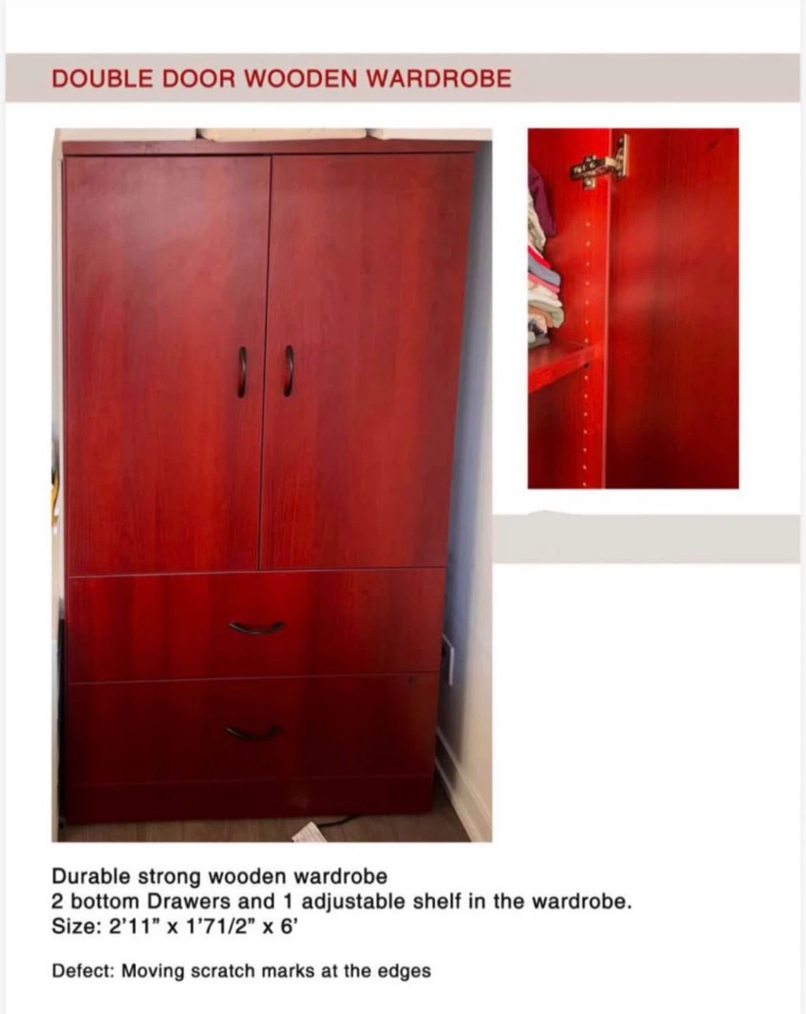 Solid Wooden Wardrobe