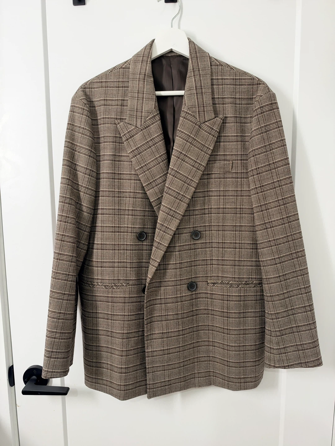 SPAO Double Breasted Plaid Blazer