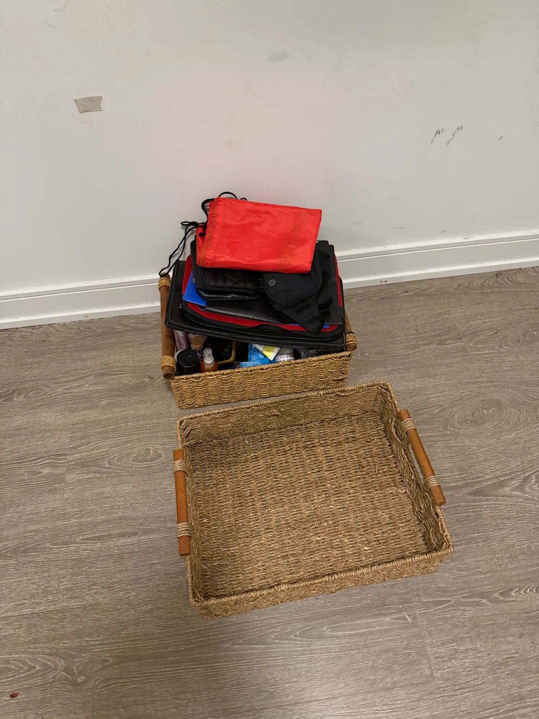 Set of Two Woven Storage Baskets