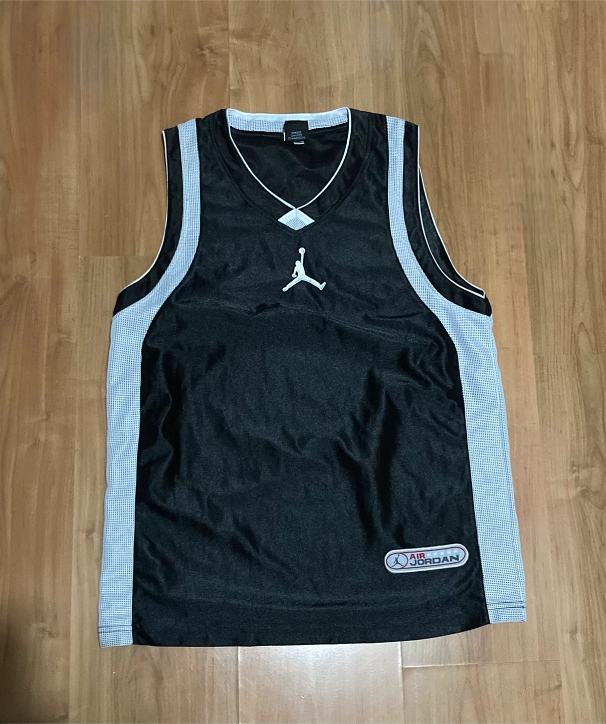 Vintage Air Jordan Basketball Jersey Black and White