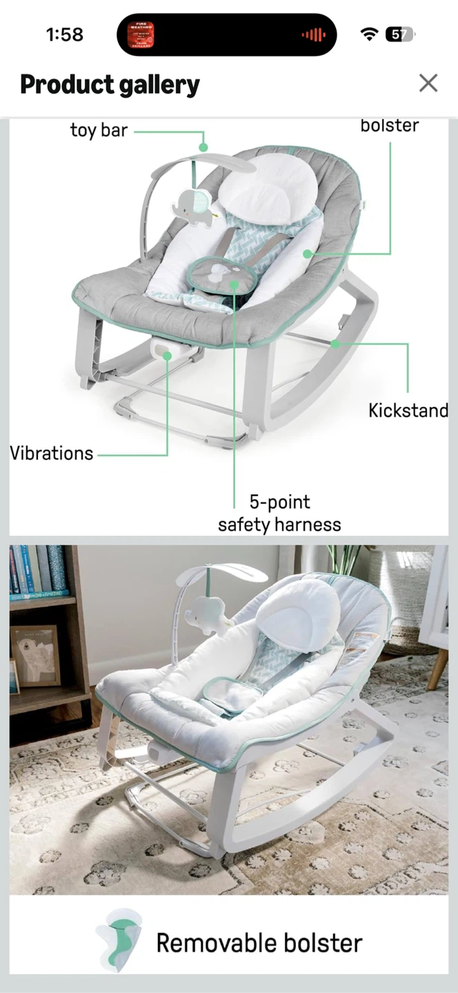 Ingenuity Baby Bouncer and Rocker - photo 2