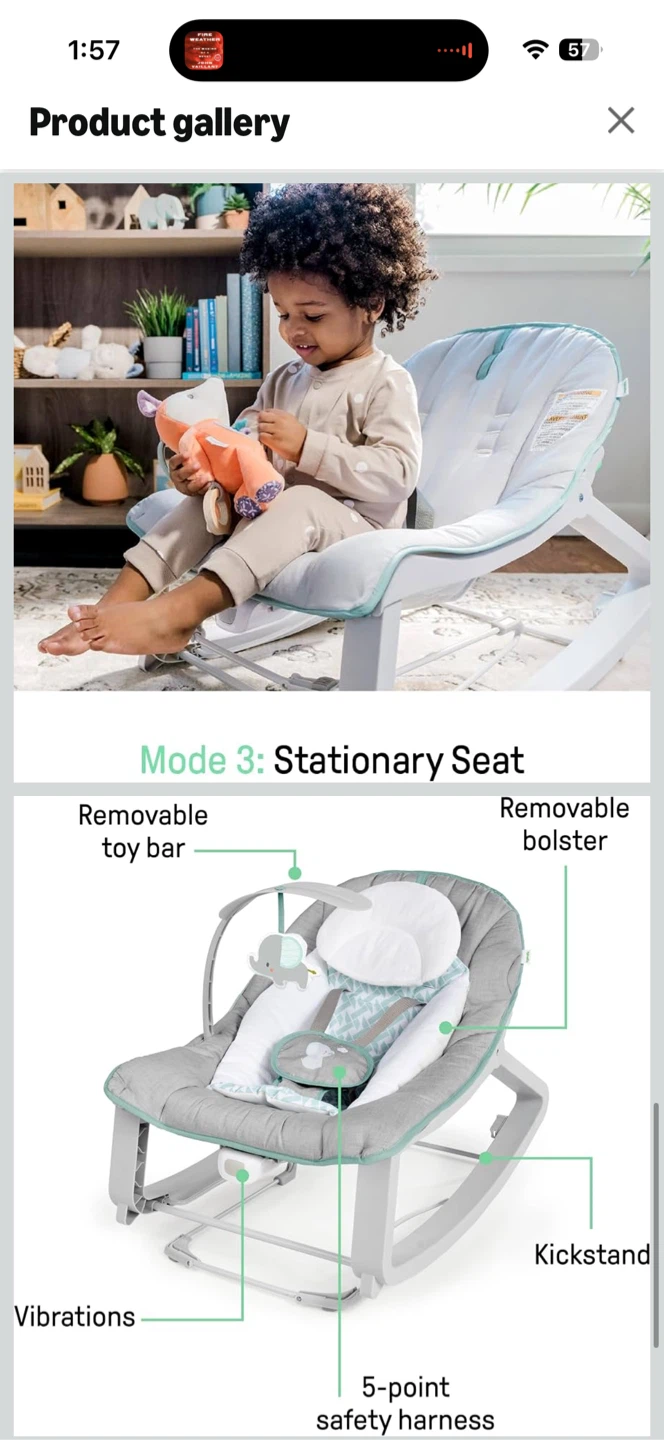 Ingenuity Baby Bouncer and Rocker - photo 3