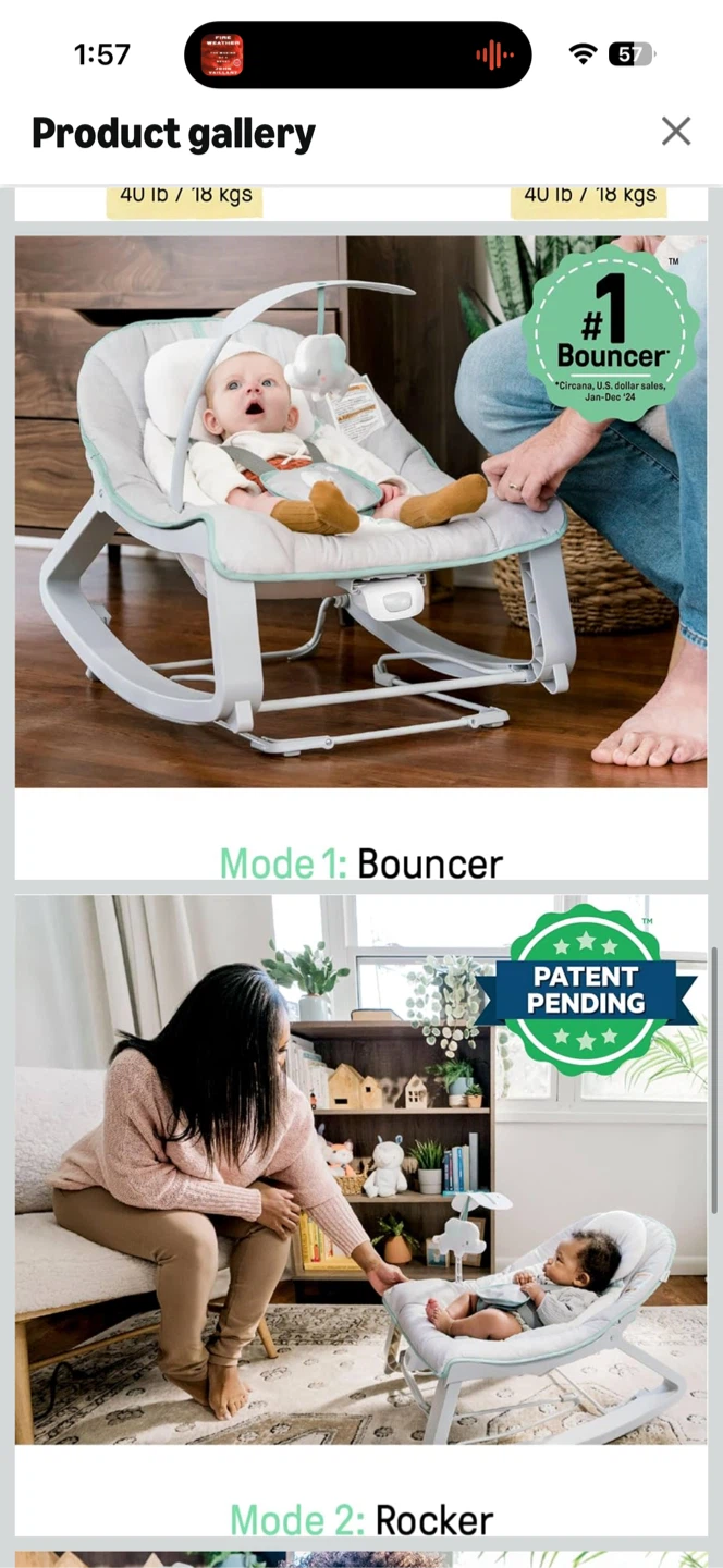 Ingenuity Baby Bouncer and Rocker - photo 5