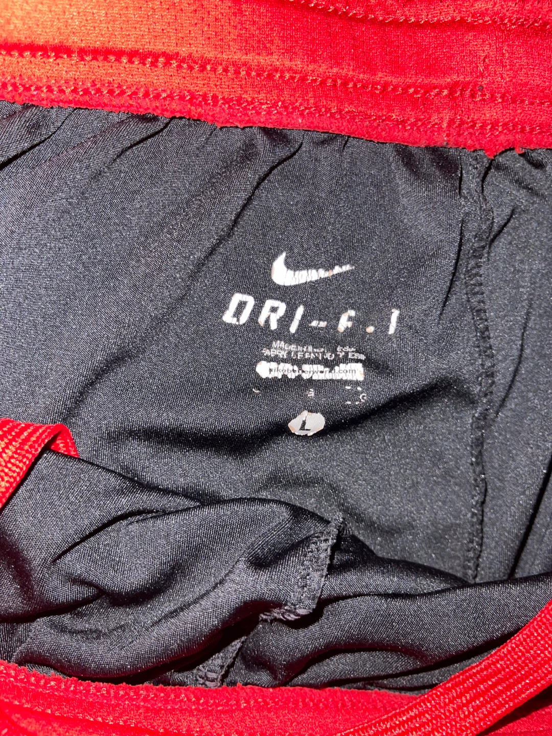 Nike Dri-FIT Basketball Shorts Size L Black Red Athletic Gym - photo 2