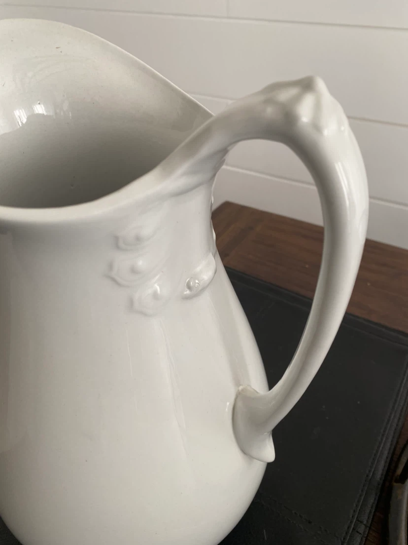 Vintage Johnson Brothers  White Ceramic Pitcher - photo 3