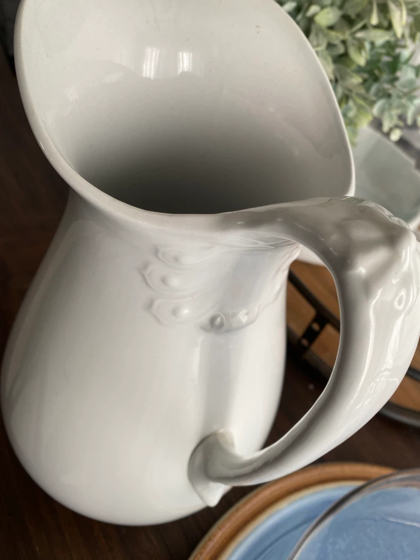 Vintage Johnson Brothers  White Ceramic Pitcher - photo 5
