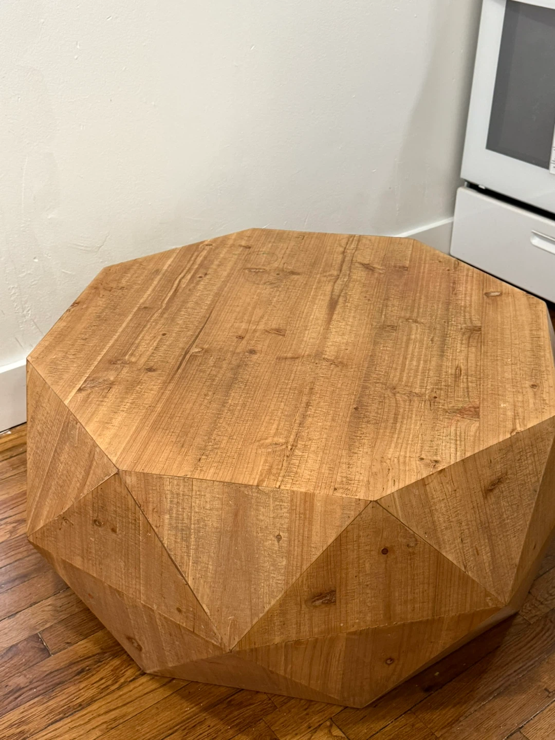 Geometric Natural Wood Coffee Table