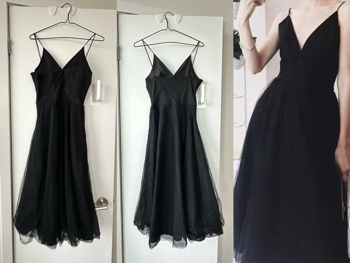Black Tulle Midi  Dress