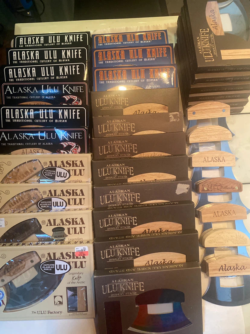 Alaska Ulu Knife and Display Stand , ten with price $14.99