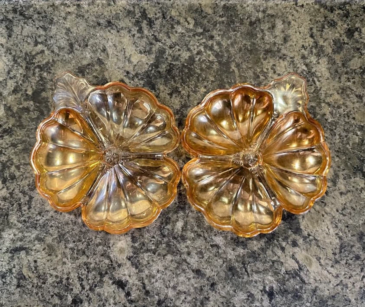 Jeannette Glass Doric Marigold Clover Dishes