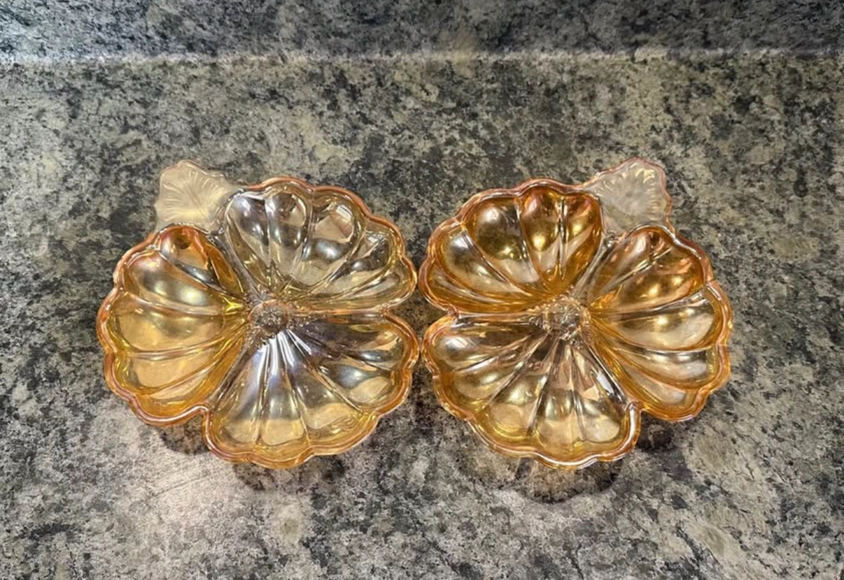 Jeannette Glass Doric Marigold Clover Dishes - photo 2