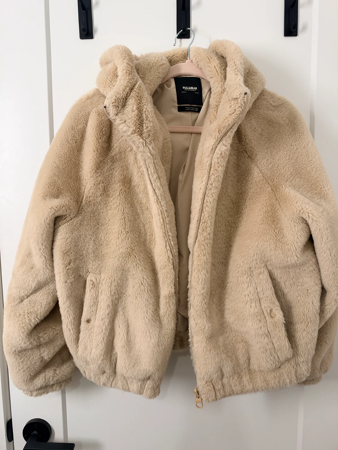 Pull&Bear Faux Fur Hooded Jacket - Size Medium